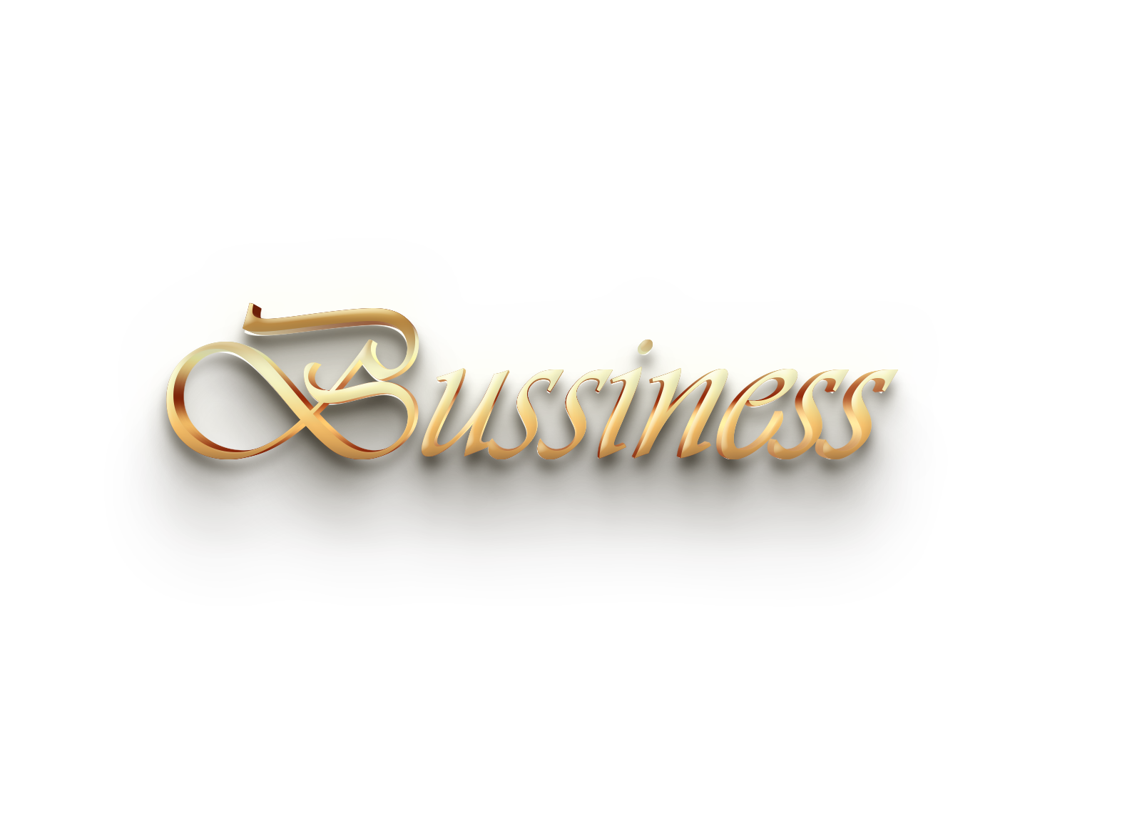 WORD BUSINESS gold 3D text effects art typography PNG images free